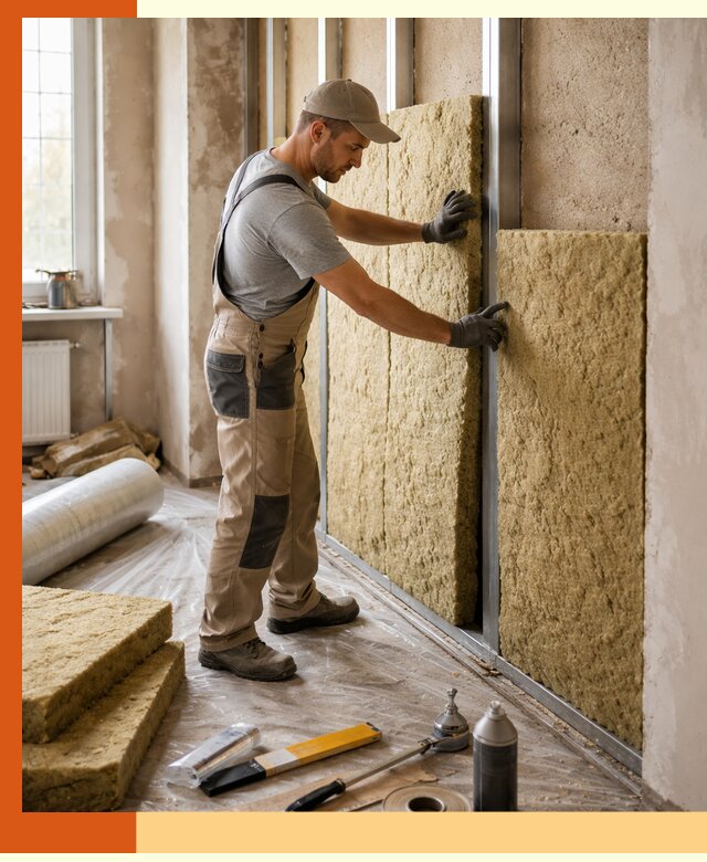 Утепление квартиры в Щекино — комплексная теплоизоляция стен и полов